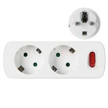 CILIA 1/2 Packs European Standard 2 Socket, With Switch, Overload Protection, Portable, Black And White, Suitable For Home And Office Use - EU E Type Plug(220-240V) - View 7