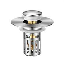 Universal Sink Stopper And Drain Strainer In One, Pop-Up Drain Stopper, Easy To Clean, Suitable For Kitchen, Bathroom, Washbasin, Bathtub, Insect And Odor Prevention, Anti-Clogging, Floor Drain And Drain Stopper - 白色 - 查看 2