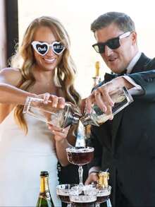 Customized Bride And Groom Heart-Shaped Fashion Glasses: Personalized Wedding Photo Props, Custom Wedding Fashion Glasses, Wedding Gifts, Parties, Bachelorette Parties, Birthday Party Gifts, Wedding Bride Fashion Glasses Gifts, Groomsmen, Bridesmaids Gifts - Clear - View 3