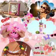2280 Pcs Junk Case Charms Kit, Junk Phone Case Charms, Junk Charms For Cases, Kawaii Bow, Letter Beads, Nail Accessories, Flatback Pearls, Rhinestones, Cute Aesthetic Decor For DIY Craft Scrapbooking Jewelry Making - 彩色 - 查看 5