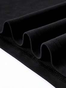 Camiseta hombre cuello redondo y manga corta. Estilo casual con estampados modernos y cómodos. Para hombres y mujeres, estilo pareja, pareja, camiseta de manga corta con estampado de moda - Negro - Ver 5