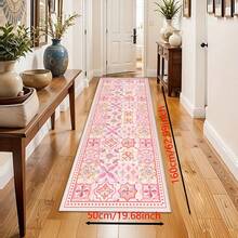 1pc Powder Floral Tile Print Bohemian Style Diatomite Kitchen Rug, Water Absorbent Anti-Slip Non-Slip Mat - Suitable For Farmhouse, Entryway, Indoor, Room Decor, Kitchen, Dining, Small Office/Home Office, Sink, Laundry - XYCFD174 - View 12