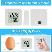 2pcs/4pcs Mini Indoor Thermometer Hygrometer Dry Humidity Temperature Gauge Digital Display Room Thermometer Humidity Meter, High Precision, Wall-Mounted, Compact, Portable - White - View 6
