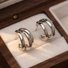 أقراط ذهبية عالية الجودة من الفولاذ المقاوم للصدأ غير مسببة للحساسية، مقاومة للبهتان، مريحة وشاملة، بسيطة وأنيقة، أقراط نسائية عصرية للارتداء اليومي أو الحفلات، إكسسوارات مجوهرات، هدايا فاخرة للنساء.