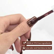 Brown Gel Polish, 0.5 Fl Oz HEMA & TPO Free Chocolate Brown Gel Nail Polish Soak Off U V LED Fall Winter Nail Art Design Manicure Salon For Women Fgirl{Inchcolor_nameinch:InchOpaque-ChocolateBrowninch} - 不透明巧克力棕色 - 查看 6