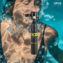 HOHOBLA Mini Scuba Tank With Pump, Oxygen Underwater Breathing Device, Manual Scuba Diving Tank For Swimming, Diving, Portable Lung Diving Tank, Underwater Breathing Mini Diving Tank Diving Equipment Support [Gift For Holiday Party Vibes] - 0.5L Respirator Double Bottle - View 6