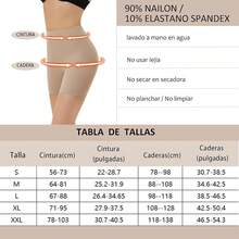 Paquete de 3 Boxer Tipo Shorts Invisible, Boxer Mujer, Shorts Mujer para Debajo de los Vestidos,Calzones Sin Costuras,Shorts Corto Interior con Cintura Alta,Modelado de Cintur,Levantamiento de Glúteos - Blanco Marfil - Ver 6