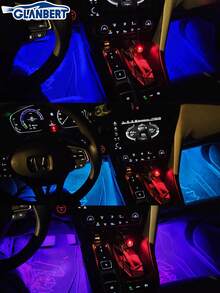 GLANBERT 3" Wireless Interior Car Led Lights With Remote Control, 16 Colors, Magnetic Touch Ambient Led Lights For Decor ﻿ - Multicolor - View 2