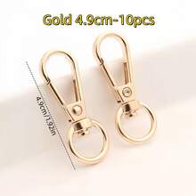 10pcs, Zinc Alloy Hook Hanging Buckle, Suitable For Bag Key Chain Belt,Silver Zinc Alloy Diy Lobster Buckle, Gold Buckle Hook Buckle - Multicolor - View 15