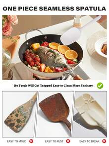 Set Peralatan Dapur Silikon 1/5 Buah, - Peralatan Masak Warna Macaron Nordik | Spatula, Pengikis, Kuas Kue, Pengoles Krim | Peralatan Karet Tahan Panas untuk Memanggang & Memasak | Aksesori Peralatan Masak Bertema Liburan, Non-Listrik - MultiWarna - View 3