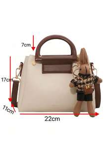 Modern and Versatile Crossbody Bag Portable Bucket Bag 2 Pieces # 8767 - Blanco - Ver 8