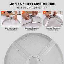 Pantalla redonda para hogueras de 20.0 in, cubierta de metal de acero reforzado resistente, tapa para hogueras al aire libre, cubiertas superiores de fácil apertura redondas con mango de anillo para patio al aire libre, hogueras, patio trasero - Plateado - Ver 5