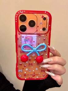 蝴蝶结、星星、樱花图案亚克力透明手机壳，兼容 17 Pro Max、16 Pro、17、15、14、13，适合女性使用。 - 無色 - 查看 6