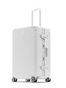 Hành lý xách tay 20 inch, Khung nhôm, Vỏ cứng ABS, Bánh xe xoay chống trộm, chống thấm nước, Khóa TSA, Phù hợp cho cả nam và nữ, Tuân thủ quy định xách tay - trắng - Xem 1