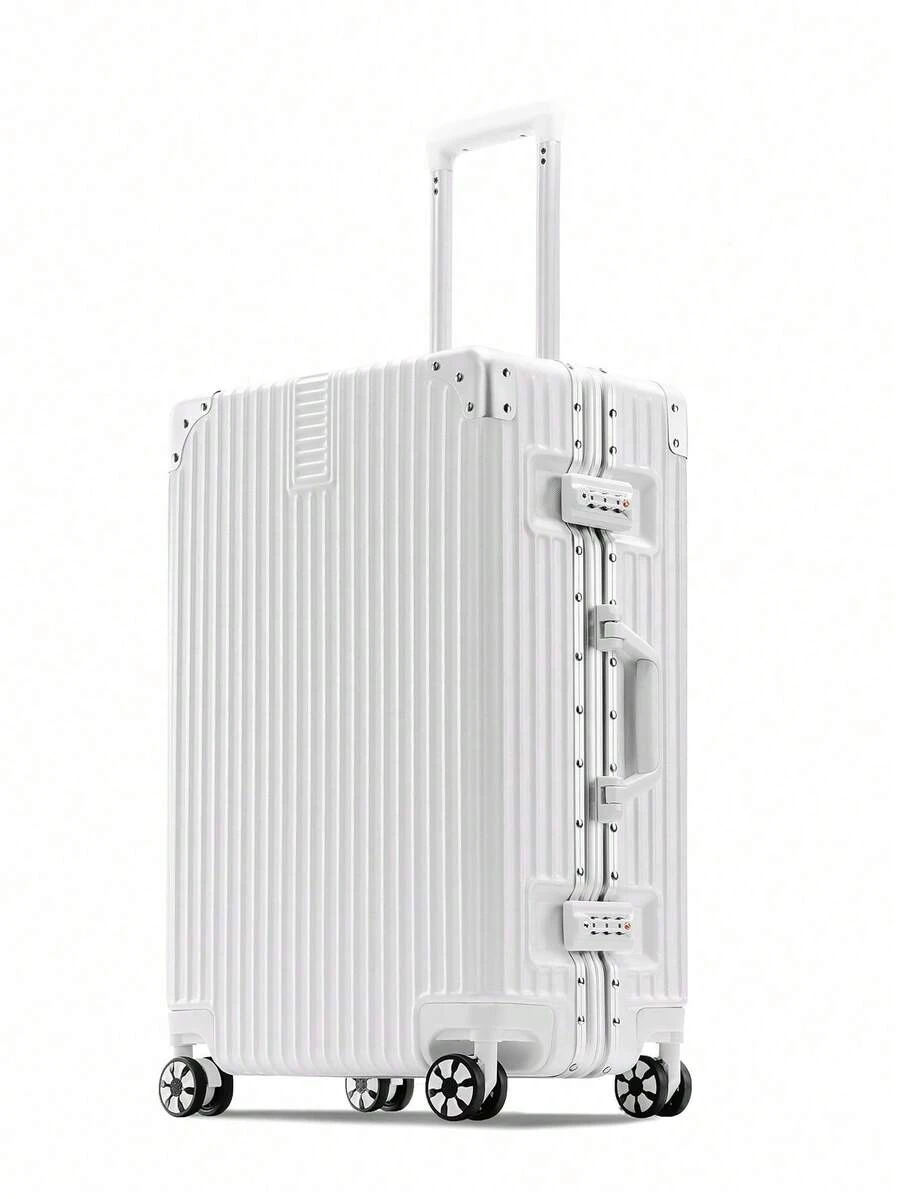 Hành lý xách tay 20 inch, Khung nhôm, Vỏ cứng ABS, Bánh xe xoay chống trộm, chống thấm nước, Khóa TSA, Phù hợp cho cả nam và nữ, Tuân thủ quy định xách tay - trắng - Xem 1