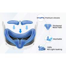 Juego de cubiertas de silicona VR para Meta/Oculus Quest 3, diseño mejorado con protección completa para Quest 3, 5 en 1 accesorios VR cubierta protectora, regalo ideal para cumpleaños y Navidad (no incluye auricular y controlador VR) (Azul)