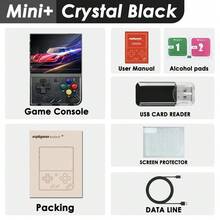 Consola de juegos portátil Retro MIYOO Mini Plus V2 Mini + pantalla IPS consola de videojuegos clásica sistema Linux regalo para niños - Cristal negro - Ver 10