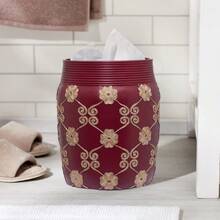 Drative Trash Can For Bathroom, Office & Bedroom - 2.1 Gallons Stylish & Small Trash Can For Dorms, Desktop & Restroom - Chic Waste Basket For Compact Spaces, Elegant Rose,25785700 - 軍綠色 - 查看 5
