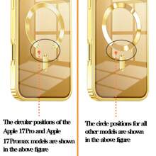 Hadaasi 1pc Champagne Gold Ultra-Thin Transparent Phone Case, Compatible With IPhone 17 Pro Max, Supports Wireless Charging, Built-In Camera Lens Protection, Shock-Proof Protective Case, Soft Electroplated Magnetic Cover, Compatible With 17pro/17promax/17Air/17/16pro/16promax/16plus/16/16E And Galaxy S25Ultra/S25Plus/S25/S25Edge/S25FE/S24Ultra/S24Plus/S24/A17/A07/A56/A36/A26/A55/A35/A25/A15 - Champagne Gold - View 11