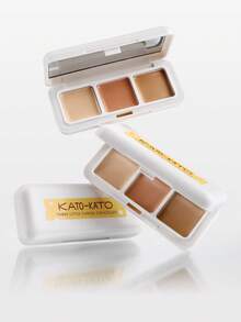 KATO-KATO 3-Color Concealer Palette, Cream Concealer ,Covers Dark Circles, Spots, Scars, Suitable For Dry/Oily Skin, Popular In Asia, Unique & Surprising New Product, Great Gift For Friends/Girlfriend - 02 Butter - View 5