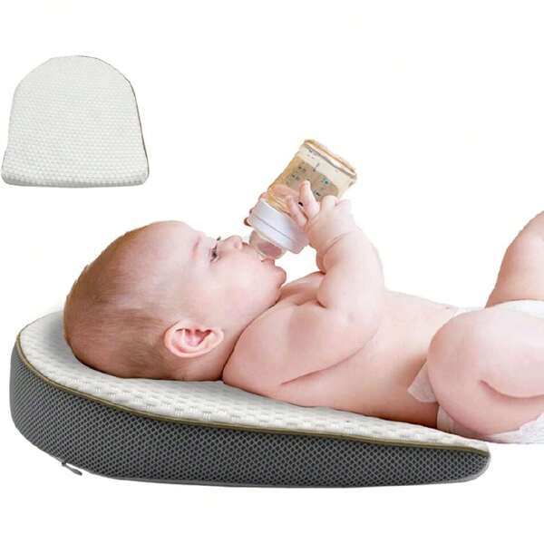 Almoh de Lactancia, 34 * 32 cm Almoh Antireflujo para Bebé, Cojin Antirreflujo Ultra Comodo Desmontable, Almoh de Lactancia para Bebé Recién Nacido, Almoh Bebe Lactancia Materna,25471504