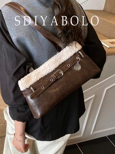 Bolsa De Ombro Feminina Estilo Coreano, Elegante, Requintada, Versátil, Minimalista E De Alta Qualidade, Outono/Inverno 2025