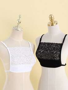 1件女士黑白胸前防走光蕾丝假领装饰内衣，适用于圣诞装饰 - 防走光領子 - 查看 12