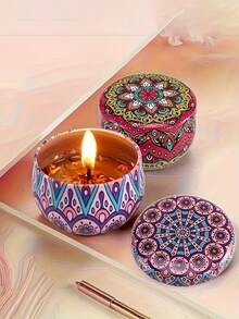 Bougies parfumées, bougies parfumées sans fumée avec boîte colorée, longue durée de combustion et parfum riche - cadeau de Noël pour la famille et les amis, convient pour le mariage, l'anniversaire, les festivals, les souvenirs de mariage, bougies d'aromathérapie pour la maison, cadeau de bougie pour les hommes et les femmes, pour l'anniversaire, le jour de Noël, le yoga, le bain, la Saint-Valentin, la décoration de la maison et de l'hôtel, design à motif rétro