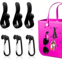 6Pcs Accessories Inserts Hooks, Carabiner Keychain, Key Holder Charms Compatible With Bogg Bags - màu đen - Xem 1