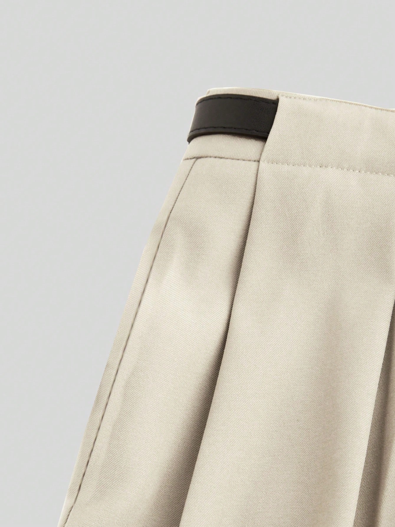 سراويل مكتبية أنيقة بلون أحادي خصر متوسط ذات تصميم...