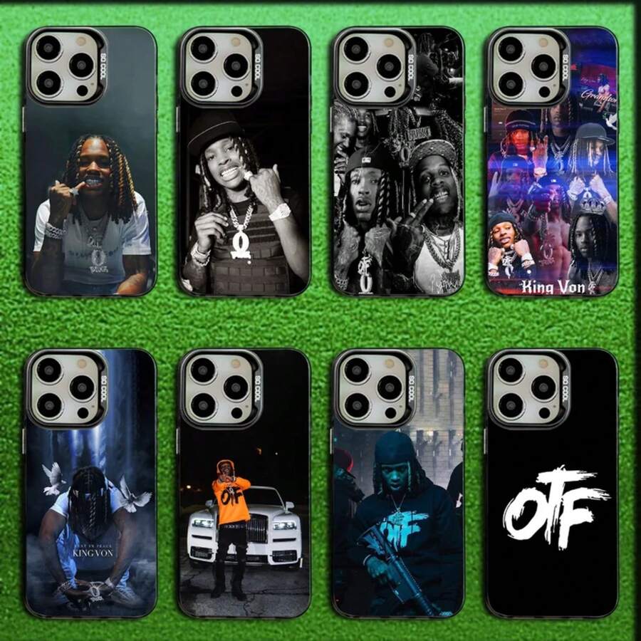 Funda de teléfono Raper K-King Von para 17,16,15,14,13,12,11,Pro,MAX, cubierta de silicona mate gris negra - Z1 - Ver 1