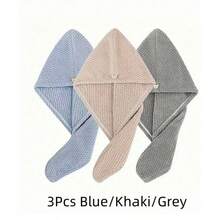 1/3 Stücke Mikrofaser Haartuch, Haarkappe, Premium Schnell Trocknend Super Saugfähig Ultra Weich Bequem Haar Turban Wrap für krauses, lockiges, geschädigtes Haar, Badezimmer Zuhause Reise Gym Essentials (Mehrfarbiges Set) Badezimmer Zuhause Dekoration Sommer Haar Haube - Verschiedenfarbig - Übersicht 12