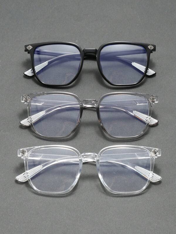 1 Pair Men's Cat Eye Fashion Stylish Retro Business TR Metal Full Frame Multi-Color Blue Light Blocking Clear Lens Glasses, Suitable For Computer Office, Decoration, Student Study, Reading, Anti-Blue Light, Business Meetings, Running, Gaming, Driving