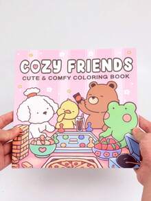 (Regalo di Natale) 1 pezzo Libro da colorare comodo e carino per amici: Libro da colorare Coco Cozy di 48 pagine [Carino] Libro di pittura graffiti con creature adorabili. Strumenti di disegno Montessori, regalo creativo. Facile da colorare con linee. Natale. Ognissanti