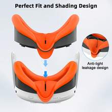 Juego de cubiertas de silicona VR para Meta/Oculus Quest 3, diseño mejorado con protección completa para Quest 3, 5 en 1 accesorios VR con cubierta protectora, regalo ideal para cumpleaños y Navidad (no incluye el auricular VR y el controlador) (Naranja)