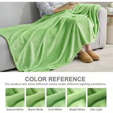 Sofa Blanket Living Room Cover SetFleece Blanket Twin Size, Soft Cozy Twin Blanket, Fuzzy Flannel Blanket Bed, Sofa, Couch, Travel, Camping, 60 X 80 Inches - 草綠色 - 查看 2