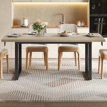 Industrie-Esstisch 160x80 cm »LoftStyle<< – Massiver Holztisch mit Metallgestell für 6-8 Personen in Hellgrau – Wasser- & kratzfeste Oberfläche mit robuster Stabilität