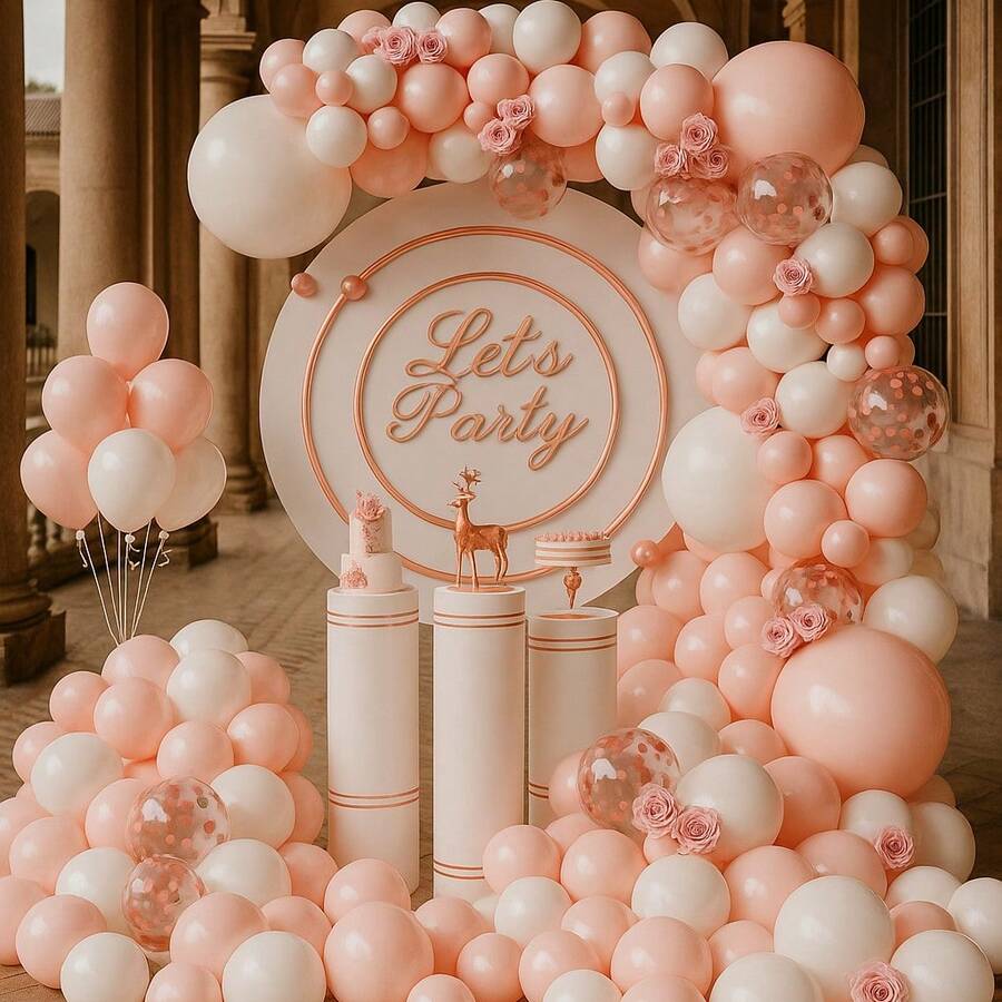 Pink And White Balloon Arch Kit, 140Pcs Macaron Pink Balloon Matte White Balloon 18 12 10 5 Inch Different Size Balloons For Engagement Wedding Birthday Shower Gender Reveal Decorations - Trending, Best Seller, New Arrival, Party Supplies, Elegant Decor, Party Decoration, Wedding & Birthday - 粉色 - 查看 1