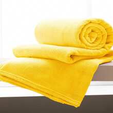 Set Of 5 Pet Blankets 80cm X 100cm Comfortable With Hemmed Finish - 黃色 - 查看 3