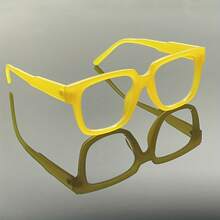 Men's Bright Yellow Glasses - Anti-Blue Light Full Frame PC Lenses, Lightweight And Durable For Computer, Gaming, Office - Modern Futuristic Style Non-Prescription Glasses, Daily Wear, Fashionable Design, Home Glasses, High-Quality Lenses, Protective Lenses - Màu vàng - Xem 6
