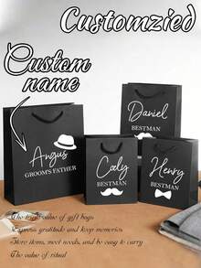 1 pièce Sac cadeau, Sac cadeau personnalisé pour garçon d'honneur, Sac cadeau de haute qualité pour garçon d'honneur, Sac cadeau personnalisé pour mariage, anniversaire, enterrement de vie de garçon, cadeau de retour de mariage