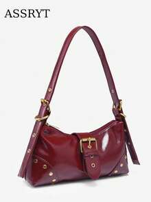 [US-Based Shipping]1pc Women's Retro Red Wasteland Soft Distressed Leather Leopard Print Motorcycle Bag With Rivets & Buckle Decor, Suitable For Work, Commute, Date, Party - Shoulder/Underarm Bag, Baguette Style, Y2k Bag, Gothic Punk Bag For Women, 2000s Fashion Style Bag For Women, Vintage Bag For Women, Halloween Purse Perfect For Fancy Party Halloween Fashion & Gothic Fashion,Women's Fall Clothing Winter Clothing Christmas Halloween Gift Pumpkin Skeleton Fall Spider Autumn Velvet Furry Party Fuzzy Plush,Women's Studded Y2k Purse Rivet Hobo Purse Punk Leather Shoulder Bag With Buckle,Bags Purses And Bags Women Tote Bag Bags For Women Tote Bags Beach Bag Crossbody Bags For Women Carteras Para Mujer Brown Purse Bolsos Para Mujer Wallet Tote Bags For Women Purses For Women Handbags For Women Mini Pink Purse Leopard Print Crossbody Bag - 酒紅色 - 查看 2