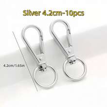 10pcs, Zinc Alloy Hook Hanging Buckle, Suitable For Bag Key Chain Belt,Silver Zinc Alloy Diy Lobster Buckle, Gold Buckle Hook Buckle - Multicolor - View 8