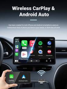 XUDA新款CarPlay AI Box迷你超级盒，支持有线转无线，具备无线CarPlay和安卓二合一功能，配备2.4-5.0GHz WiFi 5，适用于99%配备有线CarPlay和安卓功能的车辆。 - 銀黑 - 查看 4