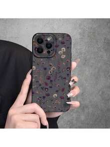 おしゃれな花の茎のiPhone16 15 14 13 12 11 XR Plus Pro Max Mini電話でケース、イースター、クリスマス、ハロウィンのデコ/誕生日、彼女、彼氏、友人、または自分自身を分けるへのギフト - ブラック - チェックする 2
