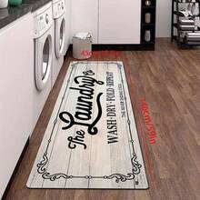 Laundry Room Rug Runner - Non-Slip, Durable Polyester With Laundry Room - The Wash, Dry, Fold, Repeat Design, Washable, Home Decor And Hallway Entrance, Decorative Floor Covering |   Decorative Floor |   Nonslip Backing