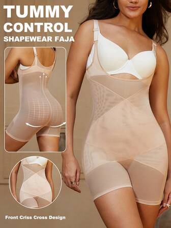 1pc Women's Waist Cincher, Tummy Control, Butt Lifter, Detachable Shoulder Strap, Body Shaper Bodysuit Flat Belly Sheath Slimming Jumpsuit Shapewear Waist Trainer High Waist
