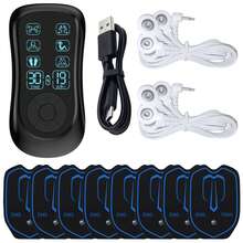 YTWO Dual Pulse Massage Pads, Massage Device, Wearable Pulse Massager, EMS+TENS Dual Pulse Therapy, Simulated Massage Techniques, 6 Massage Modes, Relieve Muscle Tension & Fatigue, 19 Intensity Levels, Washable Pads, Reusable 300 Times, 40 Uses Per Charge, 15 Min Per Session, 300mAh Battery - Multicolor - View 14