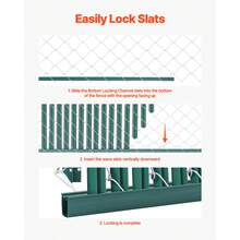 Listones de privacidad para cerca de alambre de cadena de una sola pared para cerca de 4' de alto con cierre inferior verde - PE de pared simple de 4 pies - Ver 6