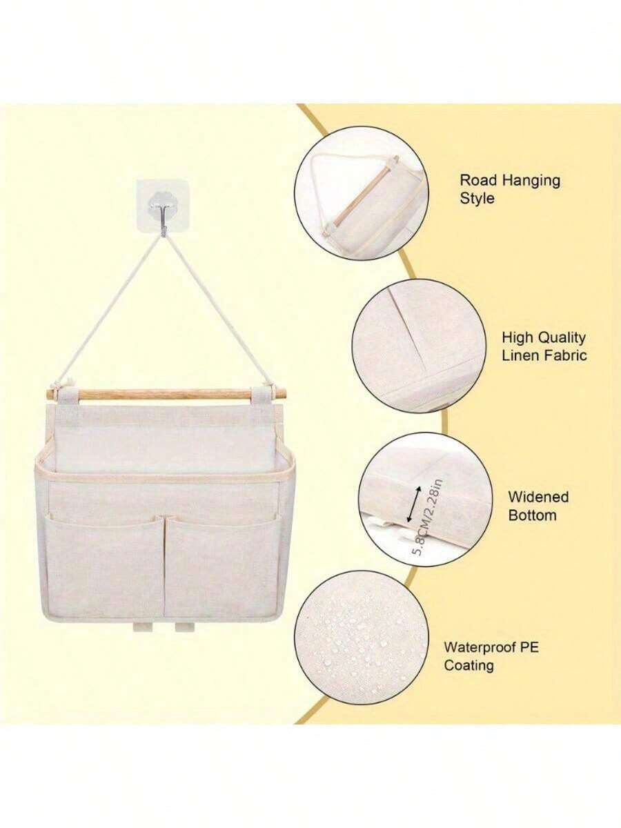1/2pcs Wall Mounted Storage Box, Space Saving Multifunctional Pocket Basket, Suitable For Home, Office, And RV Use, No Power Required 2pcs With Hooks 1pc Without